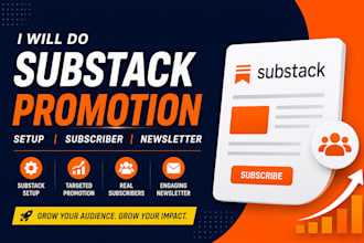 do substack promotion, setup, substack suscriber, newletter