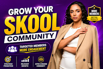 promote skool community for targeted member growth and engagement, credit repair