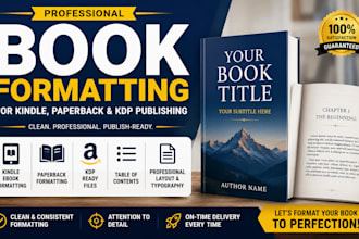 book formatting, kindle and paperback formatting