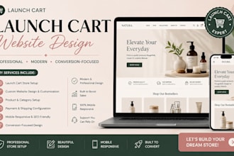 build launch cart store website design and ecommerce setup