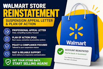 reinstate your walmart store and write suspension  appeal letter plan of action