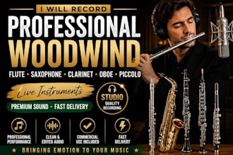 record live flute, saxophone, clarinet, oboe and piccolo for your music