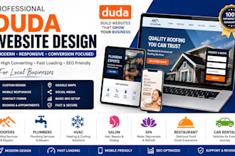 create design duda roofers plumbers hvac salon spa restuarant car rental website