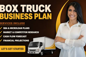 write a lender ready box truck business plan with financial projections