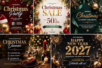 design christmas flyer, event, newyear,halloween church flyer design in 6hrs