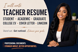 write teacher resume student academic graduate college CV cover letter linkedin