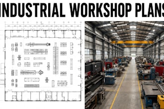 design industrial workshop floor plans fabrication blueprint package cad