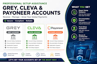 help you set up grey cleva and nsave and payoneer accounts