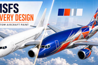 create a custom msfs 2020 and 2024 aircraft livery design
