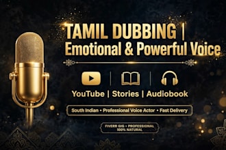 do perfect tamil voice over with emotional soft bgm timing