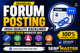 manually build 200 forum posting backlinks for SEO