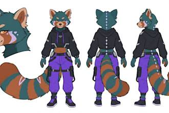 draw furry reference sheet fursona ref sheet anthro character art