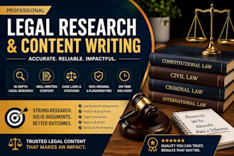 do professional legal research and write high quality legal content