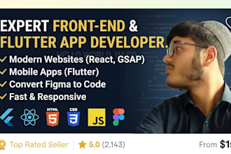 build responsive frontend web design or flutter ui animation