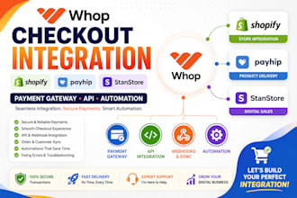 whop checkout shopify payhip stanstore integration paymentgateway API automation