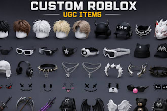 create any custom roblox ugc items, accessories and 3d avatar assets