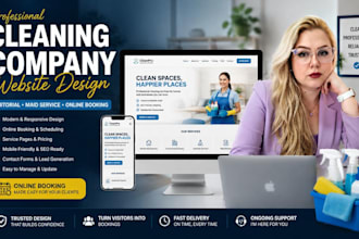 design cleaning company website, janitorial, maid service and online booking