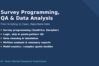 do survey programming with link testing and data processing