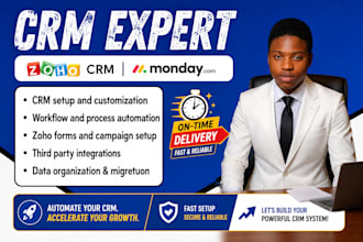 setup zoho CRM zoho forms zoho campaigns monday workflow monday CRM automation