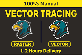 redraw, vectorize, convert to vector logo or image