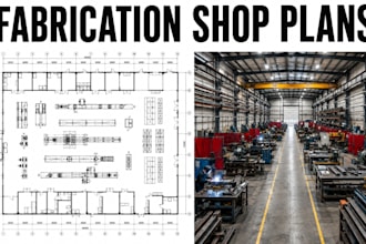 design fabrication shop floor plans industrial workshop blueprint package