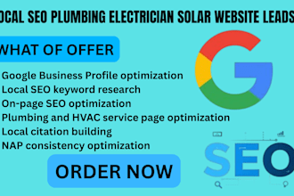 do local SEO plumbing electrician solar website hvac leads niche citation blogs