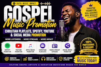 promote your gospel music on christian playlists, spotify, youtube promotion