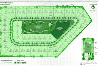 draft a permit site plan, architectural plot plan, and lot subdivision map