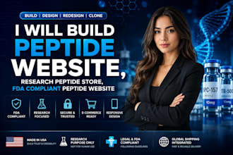 build peptide website, research peptide store, fda compliant peptide website