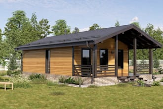 revamp fabricated frame house,vacation cottage, gabled roof plan,prefabricateder