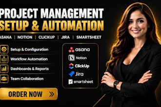 setup asana clickup notion jira project management automate