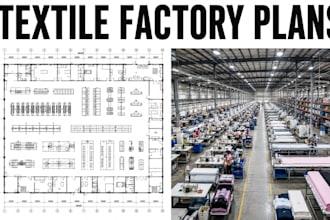 design textile factory floor plans industrial blueprint package facility cad