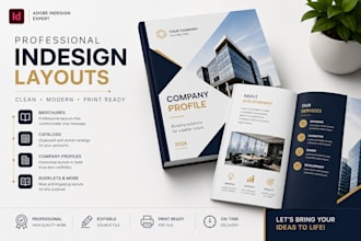 design modern magazine, catalog and in adobe indesign