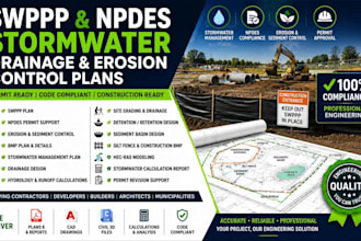prepare swppp, npdes, stormwater, drainage and erosion control plans