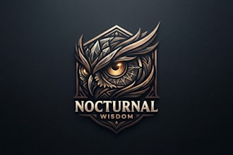 design a mysterious owl eye logo for your brand