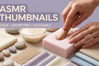 design viral automation thumbnail, asmr or calm challenge thumbnail