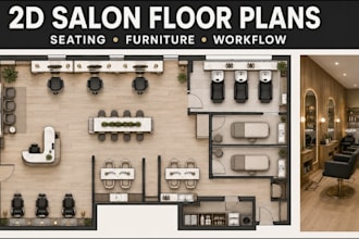 floor plan for salon spa beauty studio barbershop seating and furniture layout