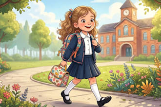 illustrate children story book picture book kids book and book cover for kdp