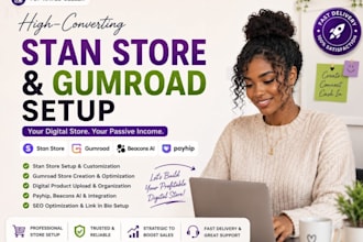setup stanstore, gumroad, beacons ai and payhip store