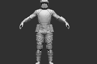 sculpt custom 3d character,figurines,historical figures,armored model printready