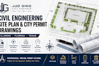 civil engineering site plan city permit drawings in illinois florida and texas