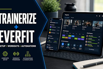 fully setup trainerize, everfit, build automations and custom workout programs