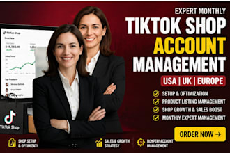 do monthly tiktok shop management, tiktok shop setup expert in germany USA or UK