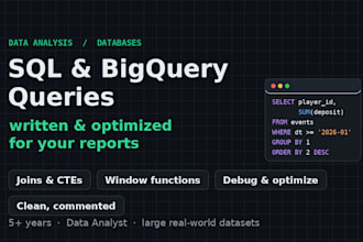 write and optimize sql and bigquery queries for your reports