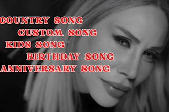 female custom singer for country song love birthday song anniversary kids song