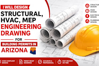 design structural, hvac, mep engineering drawing for building permit in arizona