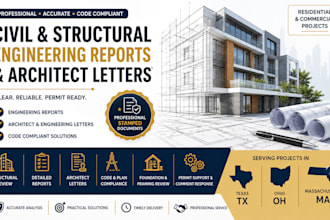 civil and structural engineering reports and architect letters in texas ohio ma