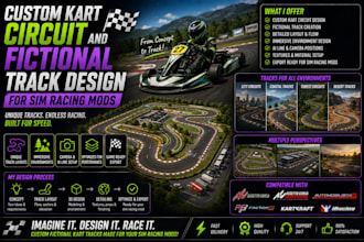 do custom kart circuit and fictional track design for sim racing mods