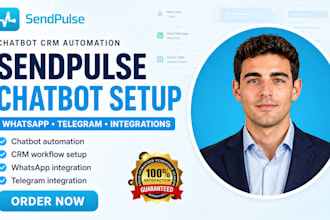 setup sendpulse chatbot crm automation whatsapp telegram integration