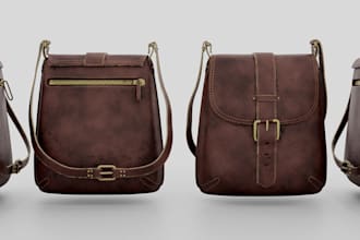 design 3d fashion bag, tote bag, backpack, 3d handbag and 3d bag modeling